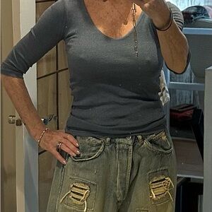 Michael Stars Gray Long Sleeve Tee